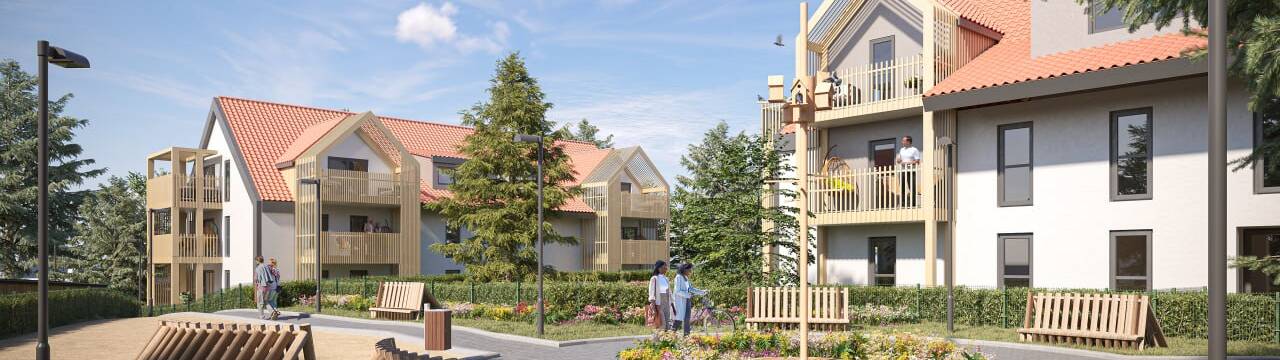 Résidence neuve Les Villas du Parc Breitenstein à Obernai en Alsace, appartements avec terrasses et espaces verts